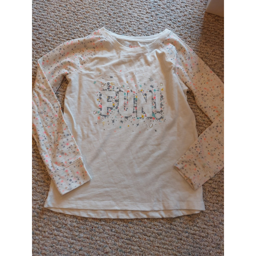 Girls Size 10-12 Long Sleeve Tshirt By Cat &Jack,Preowned